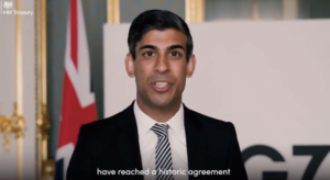 Rishi Sunak, a member of the #ConservativeParty —who has been Chancellor of the Exchequer since Feb 2020– gives remakes about today’s G7 meeting and the historic agreement they have reached on global tax reform requiring the largest multinational giants to pay their fair share of tax.