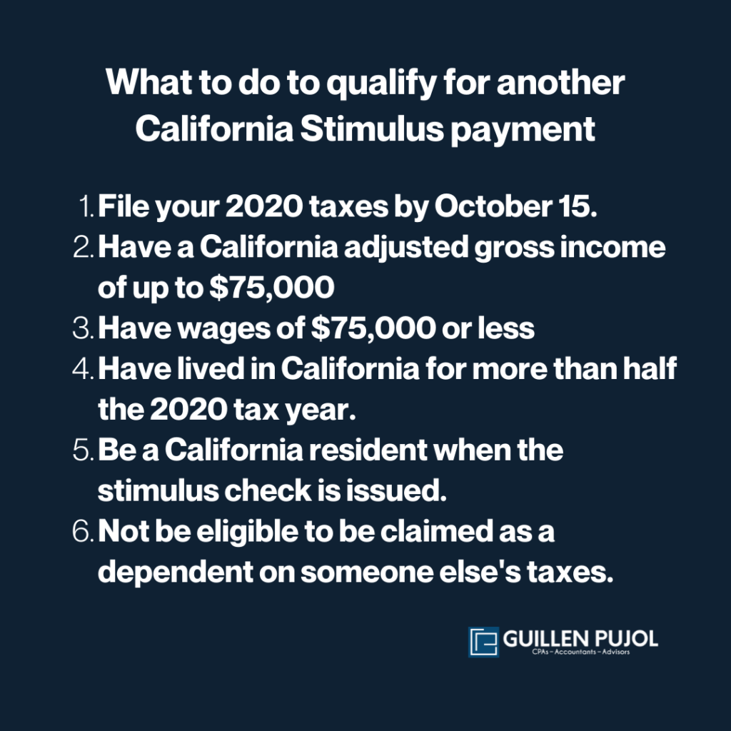 What to do to qualify to California's new stimulus check. 
