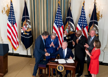 President Biden signed the Inflation Reduction Act at the White House on Tuesday.