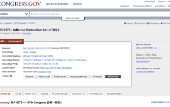 H.R.5376 - Inflation Reduction Act of 2022
117th Congress (2021-2022)